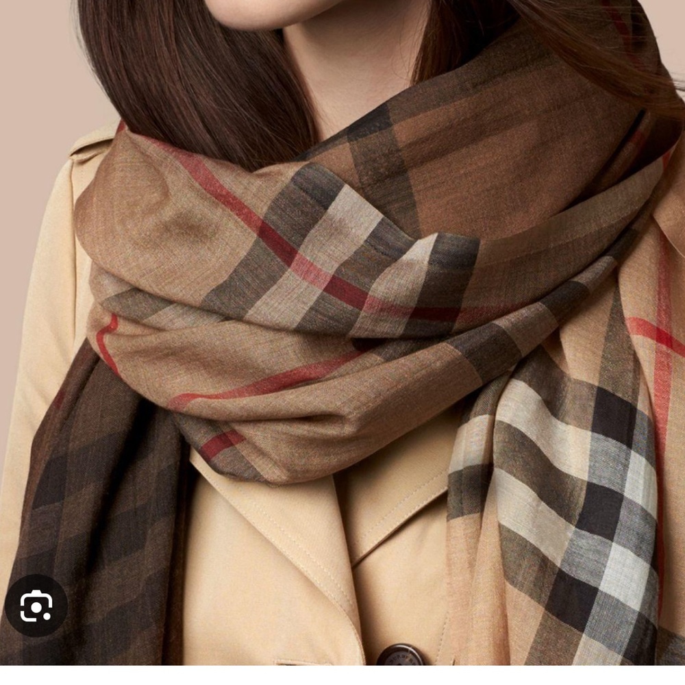 Burberry Light Weight Wool Silk Long Scarf